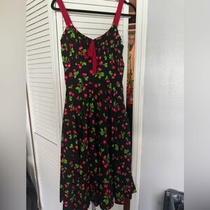Large pinup Couture Cherry Molly Swing Dress GUC
